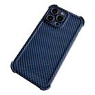 For iPhone 13 Pro Max Carbon Fiber Four Corners Shockproof TPU Phone Case(Dark Blue) - 1