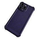 For iPhone 13 Pro Max Carbon Fiber Four Corners Shockproof TPU Phone Case(Purple) - 1