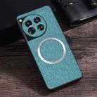 For OnePlus 12 CD Magsafe Magnetic Cloth Texture Phone Case(Light Green) - 1