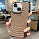 For iPhone 15 Ring Texture TPU Phone Case(Khaki) - 1