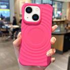 For iPhone 14 Ring Texture TPU Phone Case(Rose Red) - 1