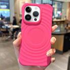 For iPhone 14 Pro Ring Texture TPU Phone Case(Rose Red) - 1