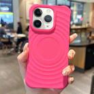 For iPhone 11 Pro Max Ring Texture TPU Phone Case(Rose Red) - 1