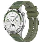 22mm Hybrid Nylon Braid Silicone Watch Band(Green) - 1