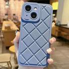 For iPhone 15 Lambskin Texture Matte TPU Phone Case(Blue) - 1