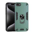 For iPhone SE 2022 / SE 2020 Shockproof Metal Ring Holder Phone Case(Green) - 1
