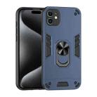 For iPhone 11 Shockproof Metal Ring Holder Phone Case(Blue) - 1