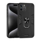 For iPhone 11 Pro Max Shockproof Metal Ring Holder Phone Case(Black) - 1