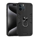 For iPhone 12 Pro Max Shockproof Metal Ring Holder Phone Case(Black) - 1