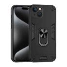 For iPhone 13 Shockproof Metal Ring Holder Phone Case(Black) - 1