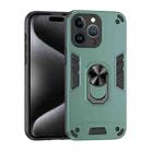 For iPhone 13 Pro Max Shockproof Metal Ring Holder Phone Case(Green) - 1