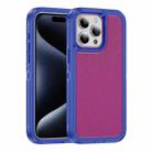 For iPhone 15 Pro Max Guard Life Waterproof Frosted Phone Case(Blue+Rose Red) - 1