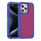 For iPhone 15 Pro Guard Frosted Double Layer Phone Case(Blue+Rose Red) - 1