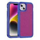 For iPhone 14 Guard Frosted Double Layer Phone Case(Blue+Rose Red) - 1