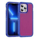 For iPhone 13 Pro Guard Frosted Double Layer Phone Case(Blue+Rose Red) - 1