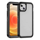 For iPhone 12 Guard Life Waterproof Frosted Phone Case(Black+Transparent) - 1