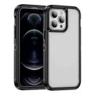 For iPhone 12 Pro Max Guard Life Waterproof Frosted Phone Case(Black+Transparent) - 1