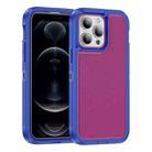 For iPhone 12 Pro Max Guard Life Waterproof Frosted Phone Case(Blue+Rose Red) - 1