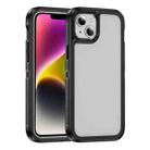 For iPhone 14 Plus Guard Frosted Double Layer Phone Case(Black+Transparent) - 1