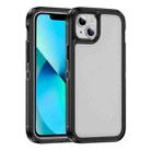 For iPhone 13 Guard Life Waterproof Frosted Phone Case(Black+Transparent) - 1