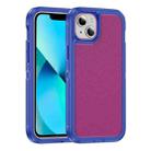 For iPhone 13 Guard Frosted Double Layer Phone Case(Blue+Rose Red) - 1