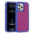 For iPhone 12 Pro Guard Frosted Double Layer Phone Case(Blue+Rose Red) - 1