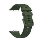 For Samsung Galaxy Fit 3 Solid Color Buckle Silicone Watch Band(Army Green) - 1