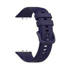 For Samsung Galaxy Fit 3 Solid Color Buckle Silicone Watch Band(Dark Blue) - 1