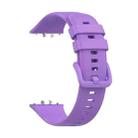 For Samsung Galaxy Fit 3 Solid Color Buckle Silicone Watch Band(Purple) - 1