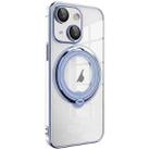 For iPhone 15 Plus Electroplating MagSafe 360 Degree Rotation Holder Shockproof Phone Case(Blue) - 1
