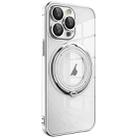 For iPhone 14 Pro Electroplating MagSafe 360 Degree Rotation Holder Shockproof Phone Case(Silver) - 1