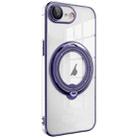 For iPhone SE 2022 / 2020 / 8 / 7 Electroplating MagSafe 360 Degree Rotation Holder Shockproof Phone Case(Dark Purple) - 1