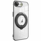 For iPhone SE 2022 / 2020 / 8 / 7 Electroplating MagSafe 360 Degree Rotation Holder Shockproof Phone Case(Black) - 1