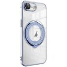 For iPhone SE 2022 / 2020 / 8 / 7 Electroplating MagSafe 360 Degree Rotation Holder Shockproof Phone Case(Blue) - 1