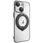 For iPhone 13 Electroplating MagSafe 360 Degree Rotation Holder Shockproof Phone Case(Black) - 1