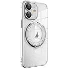 For iPhone 12 Electroplating MagSafe 360 Degree Rotation Holder Shockproof Phone Case(Silver) - 1
