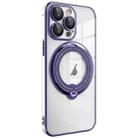 For iPhone 12 Pro Electroplating MagSafe 360 Degree Rotation Holder Shockproof Phone Case(Dark Purple) - 1