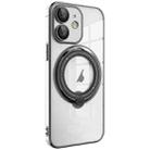 For iPhone 11 Electroplating MagSafe 360 Degree Rotation Holder Shockproof Phone Case(Black) - 1