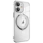 For iPhone 11 Electroplating MagSafe 360 Degree Rotation Holder Shockproof Phone Case(Silver) - 1
