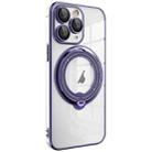 For iPhone 11 Pro Electroplating MagSafe 360 Degree Rotation Holder Shockproof Phone Case(Dark Purple) - 1