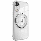 For iPhone XR Electroplating MagSafe 360 Degree Rotation Holder Shockproof Phone Case(Silver) - 1