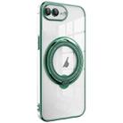 For iPhone 8 Plus / 7 Plus Electroplating MagSafe 360 Degree Rotation Holder Shockproof Phone Case(Dark Green) - 1