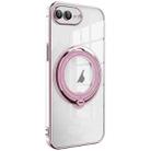 For iPhone 8 Plus / 7 Plus Electroplating MagSafe 360 Degree Rotation Holder Shockproof Phone Case(Pink) - 1