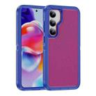 For Samsung Galaxy S24 5G Guard Frosted Double Layer Phone Case(Blue+Rose Red) - 1