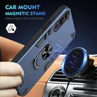 For vivo V40 Lite 5G IDN Shockproof Metal Ring Holder Phone Case(Blue) - 2