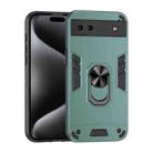 For Google Pixel 6a Shockproof Metal Ring Holder Phone Case(Green) - 1