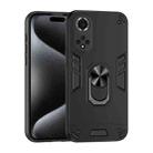 For Huawei nova 9 Shockproof Metal Ring Holder Phone Case(Black) - 1