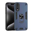 For Honor 70 Shockproof Metal Ring Holder Phone Case(Blue) - 1