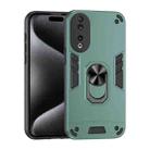 For Honor 90 Shockproof Metal Ring Holder Phone Case(Green) - 1