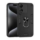 For Honor X5 Plus Shockproof Metal Ring Holder Phone Case(Black) - 1